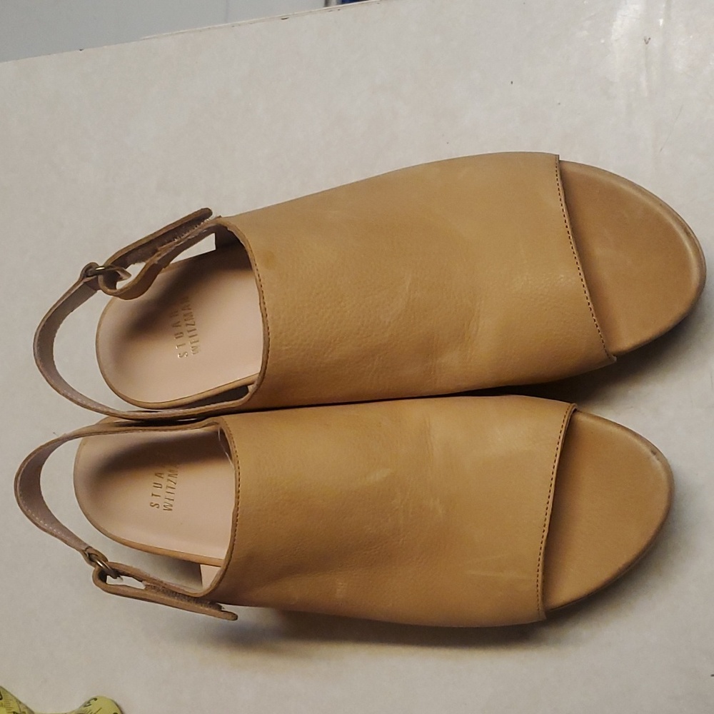 Stuart Weitzman | Peep Toe  leather Wedges 8.5